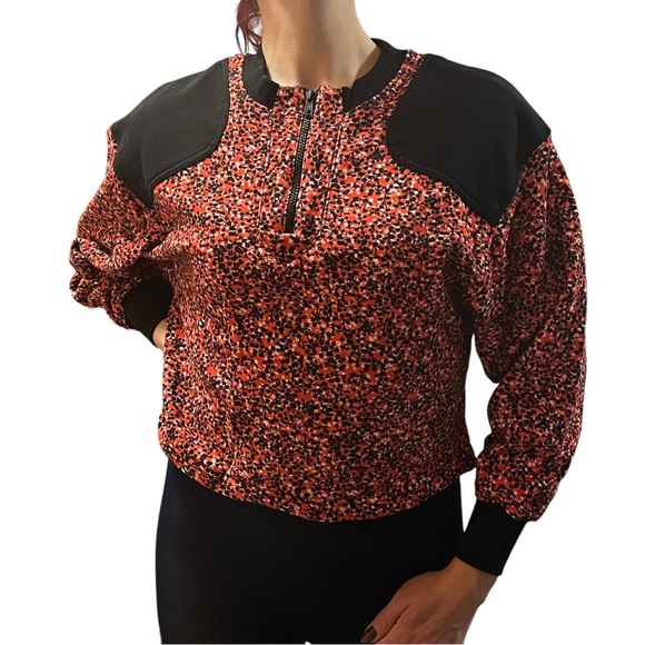 Women’s Rebecca Minkoff Red Floral Sara Sweatshirt pullover SZ XS - Picture 6 of 16